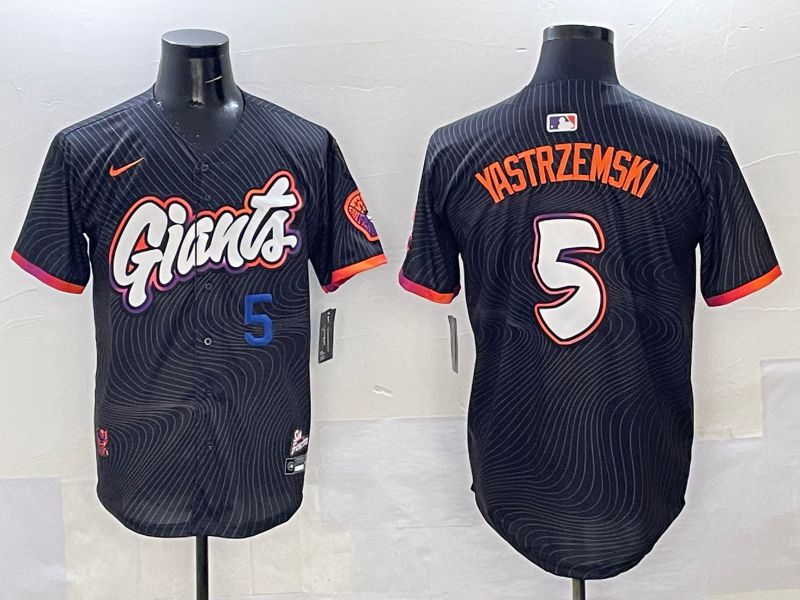 Men San Francisco Giants #5 Yastrzemski Black Joint Name 2025 Nike MLB Jersey style 34->san francisco giants->MLB Jersey